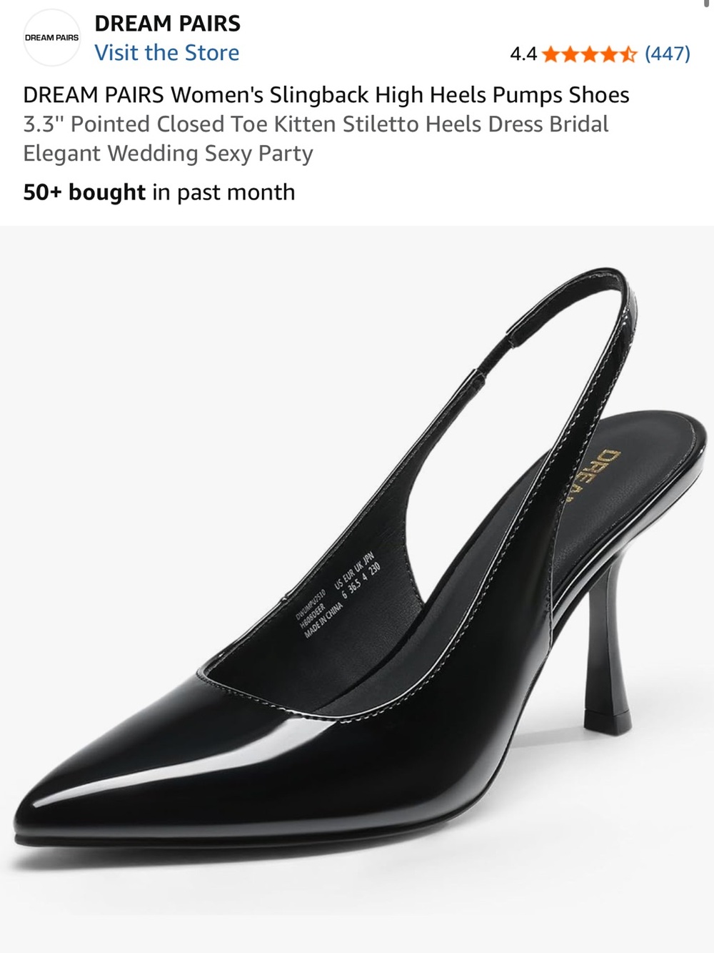 black slingback closed-toe kitten heels